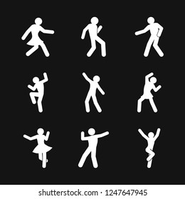 Dancing Vector Icon. Illustration On Background, People Dance