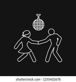 Dancing vector icon. Illustration on background, people dance