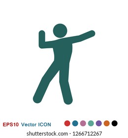 Dancing vector icon. Illustration on background, people dance
