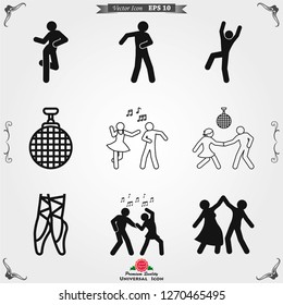 Dancing vector icon. Illustration on background, people dance