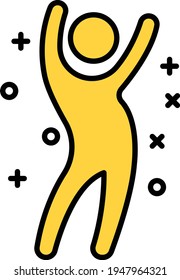 dancing vector line colour icon