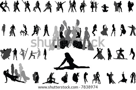 Dancing. Vector silhouettes for your design. Part 2
