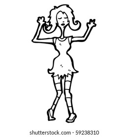 dancing woman cartoon