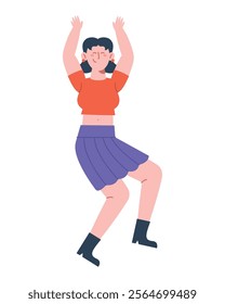 dancing woman character isolated icon