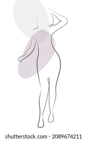 Dancing Woman Contour Line Drawing Isolated Vector Icon