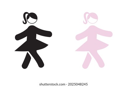 Dancing Woman icon Fashion Beauty grace design vector template.