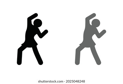 Dancing Woman icon Fashion Beauty grace design vector template.
