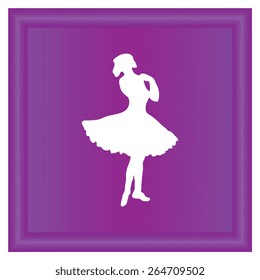 dancing woman icon, vector illustration. Flat design style.