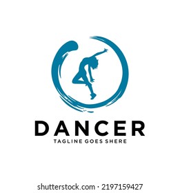 Dancing Woman Logo Design Vector