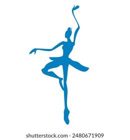 Dancing woman logo emblem ballerina