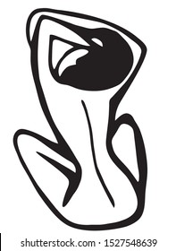 Dancing woman with long hair