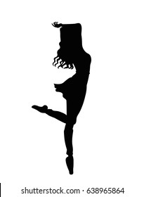 Dancing woman silhouette