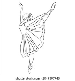 Dancing woman, sketch vector illustration