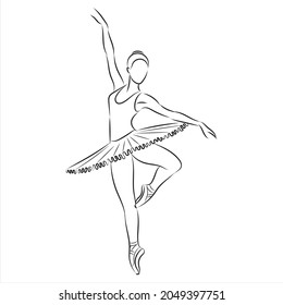 Dancing woman, sketch vector illustration