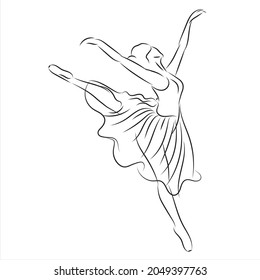 Dancing woman, sketch vector illustration