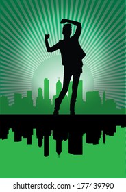 Dancing woman. Vector