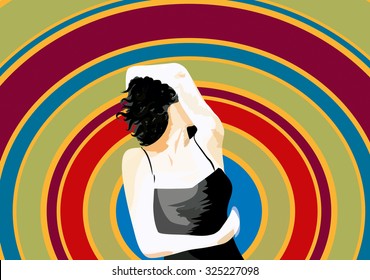 Dancing woman. Vector illustration