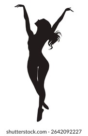 Dancing Woman Vector Illustration design. Abstract Woman Dancing Symbol.