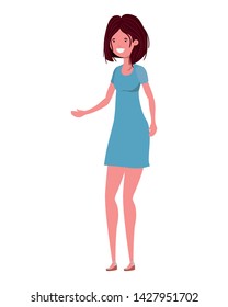 dancing woman in white background