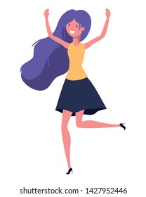 dancing woman in white background