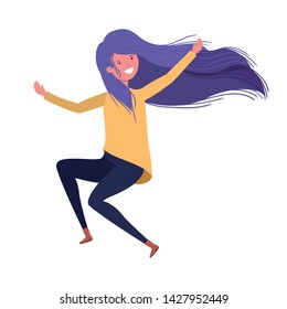 dancing woman in white background