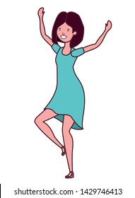 dancing woman in white background