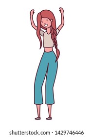 dancing woman in white background
