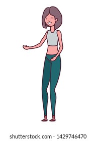 dancing woman in white background