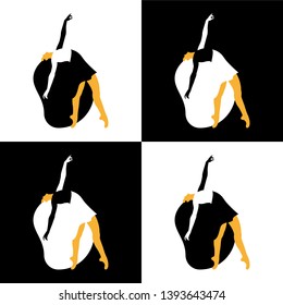 
dancing woman. white black background.girl. Танцовщица.