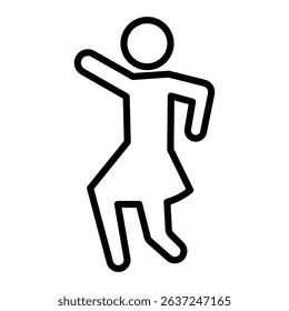 dancing women icon Simple thin line stroke