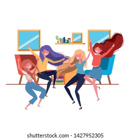 dancing women in living room avatar character
