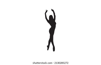 dancing women vector illustration black and white