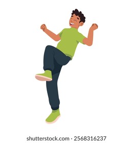 dancing young man isolated icon