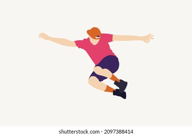 Dancing young man vector isolated illustration