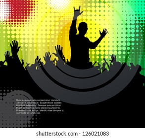 Dancing young people. Vector
