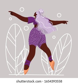  Dancing Young Woman, choreography, modern dance. Concept dance school