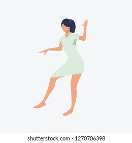 Dancing young woman. Enjoyment, fun, activity. Can be used for topics like disco, leisure, festival