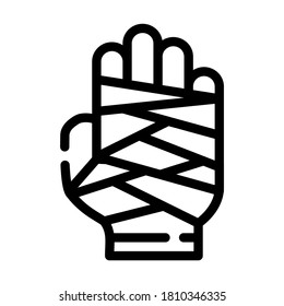 dandaged arm line icon vector. dandaged arm sign. isolated contour symbol black illustration