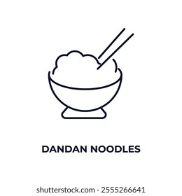 dandan noodles  outline icon. Linear vector from food concept. Thin line dandan noodles  icon isolated on white background