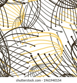 Dandelion in abstract style on soft colorful background. Seamless pattern abstract design. Vintage dandelion, great design for any purposes.