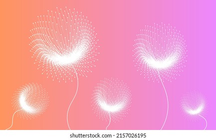 Dandelion abstract vector. Template for background, poster, wallpaper. Vector illustration.