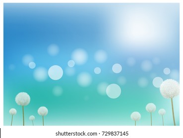 Dandelion background, image traced from real flower