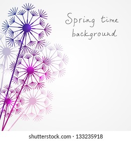 Dandelion background with place for text