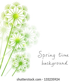 Dandelion background with place for text