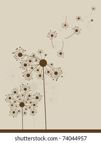 Ð�bstract dandelion background, vector illustration