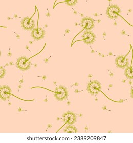 Dandelion background your design. Abstract floral seamless pattern.