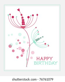 Dandelion Birthday card Eps 10