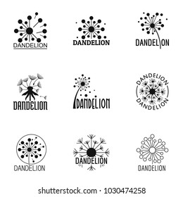 Dandelion bloom icons set. Simple set of 9 dandelion bloom vector icons for web isolated on white background