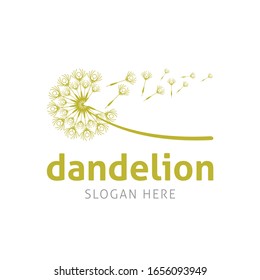 Dandelion Blowing Vector Logo Template 