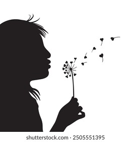 Dandelion blows in the wind and makes a wish